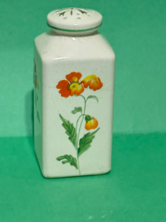 Salt or Pepper Floral Shaker w/ Gold accents Vintage