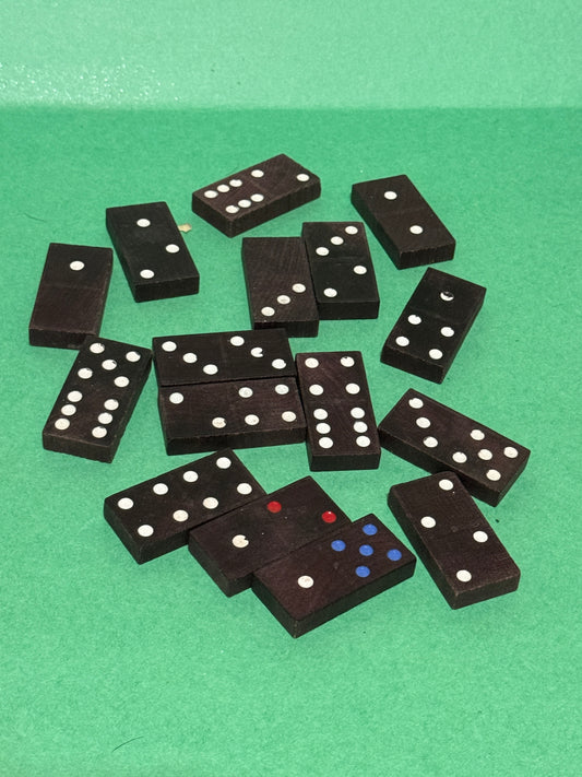 Wooden 16 Brown Wooden Domino - Vintage