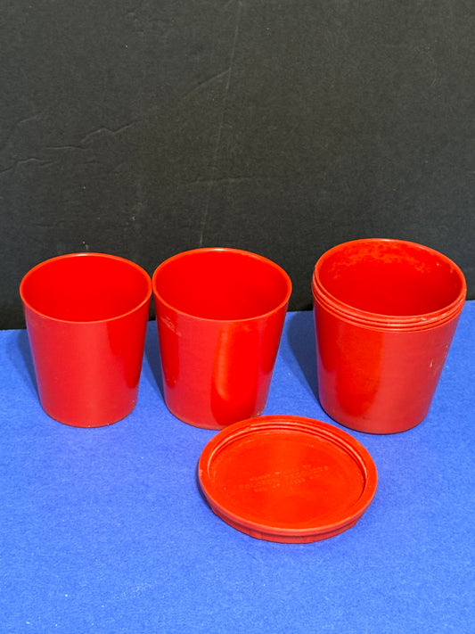 Poloron Mini Plastic Cups Set For Traveling or Camping Made In N.Y Rare VINTAGE