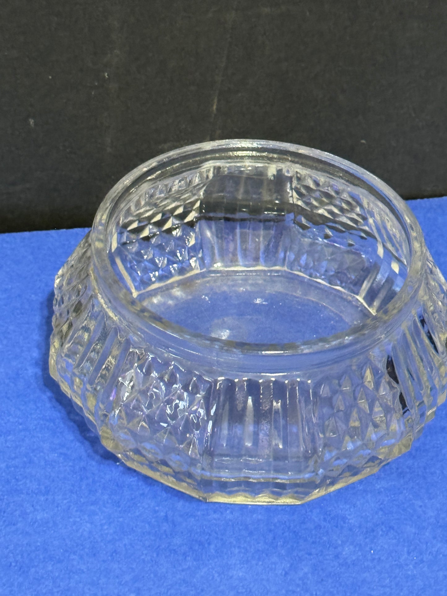 Pressed Glass Vanity Powder Jar or Trinket Dish Depression Glass Rare Vintage