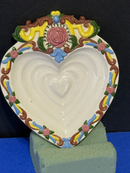 Colorful Heart Shaped Trinket Tray - VINTAGE