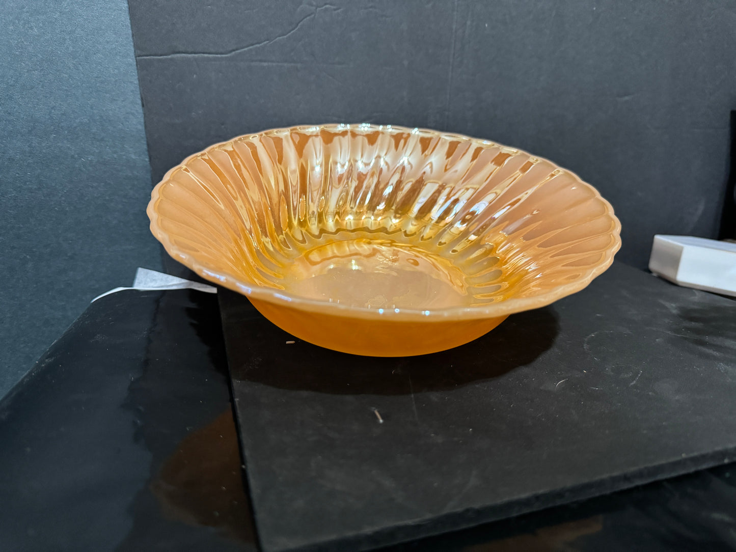 Anchor Hocking Peach Luster Serving Bowl Fireking 50s Vintage