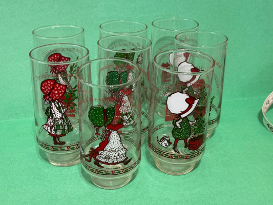 Coke-a-Cola Holly Hobbie Glass Christmas Collectible You Choose - 70s Vintage