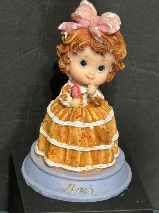 March Little Girl Statue - Vintage