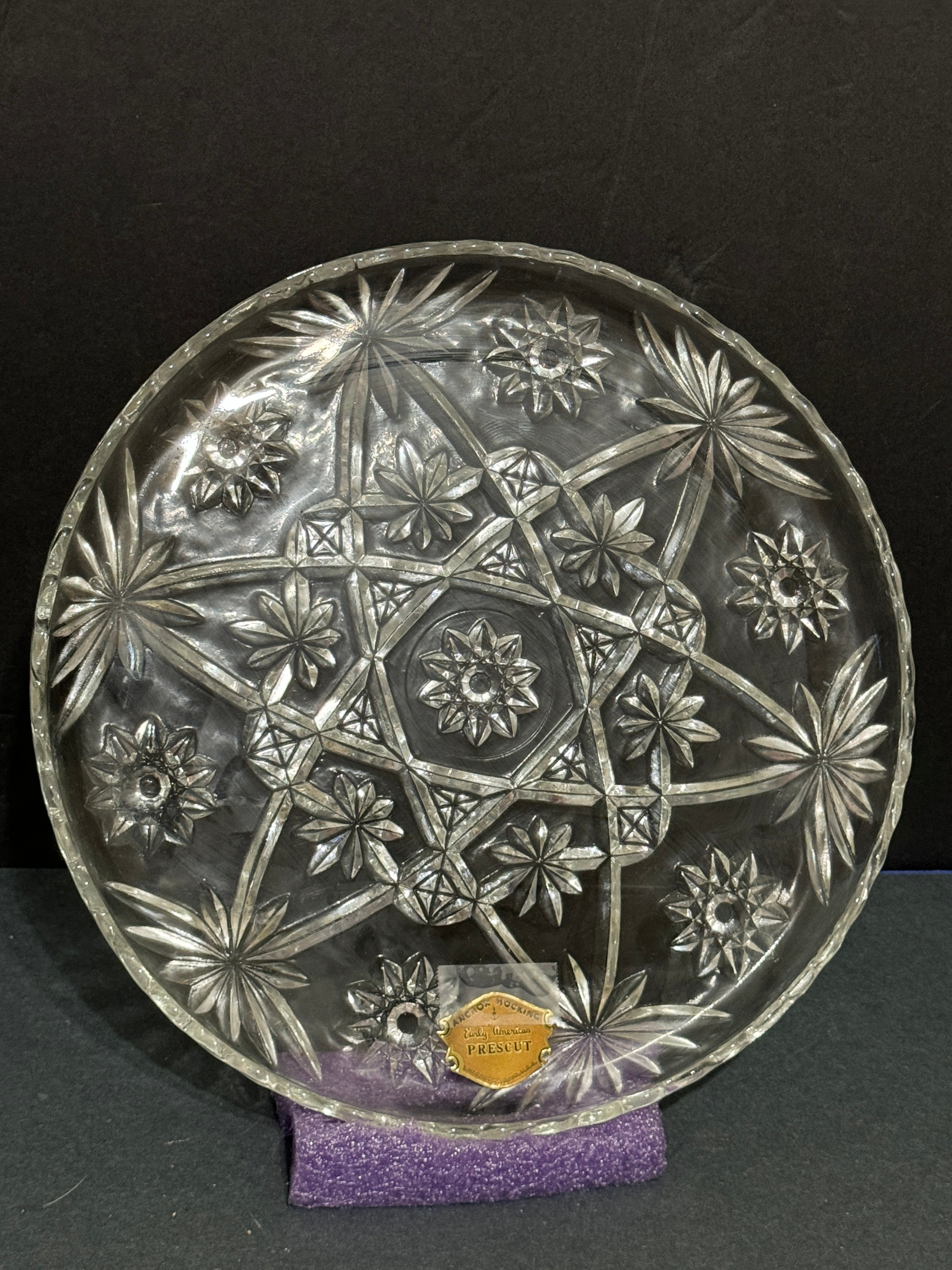 Anchor Hocking Star of shops David Crystal Serving Platter