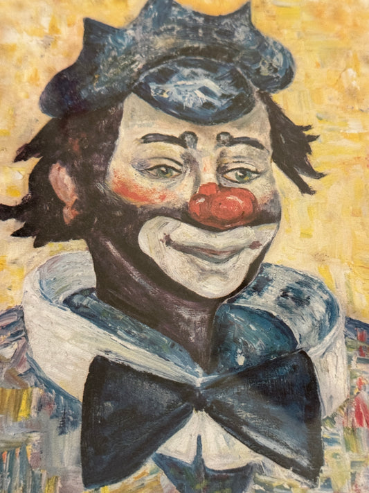 Clown by Michele Oil Painting Reproductions Framed 1950s - Vintage