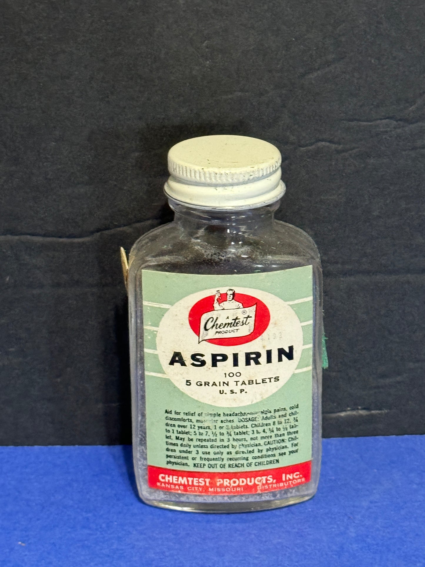 Chemtest Aspirin Bottle EMPTY - Vintage