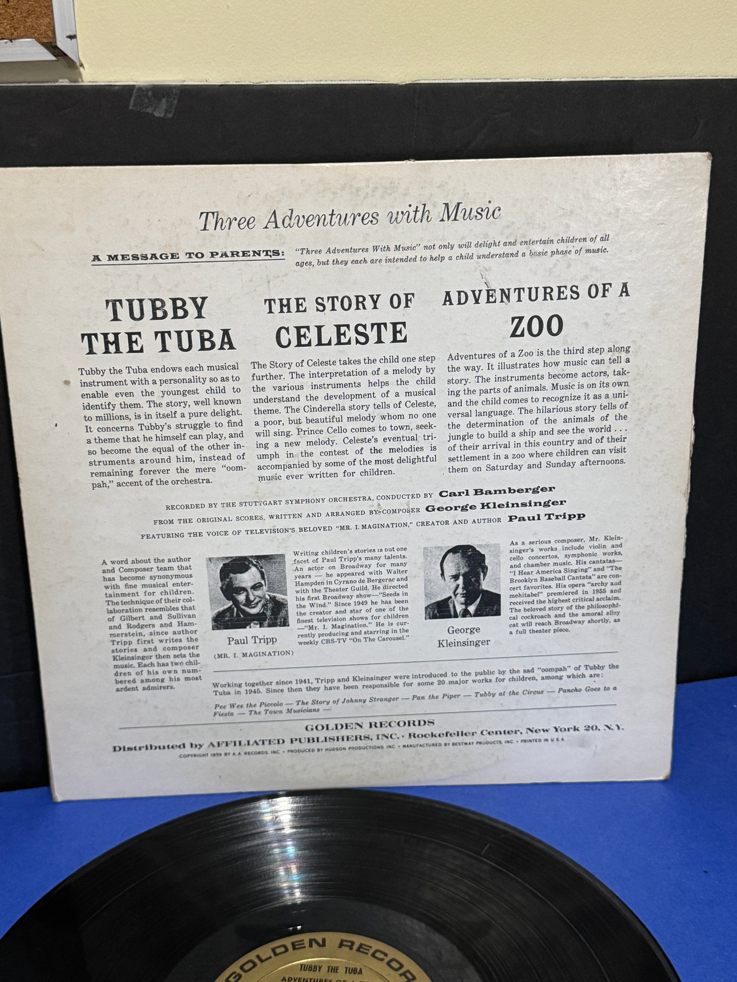 Tubby the Tuba Adventures of a Zoo LP Vinyl 1959 - Vintage