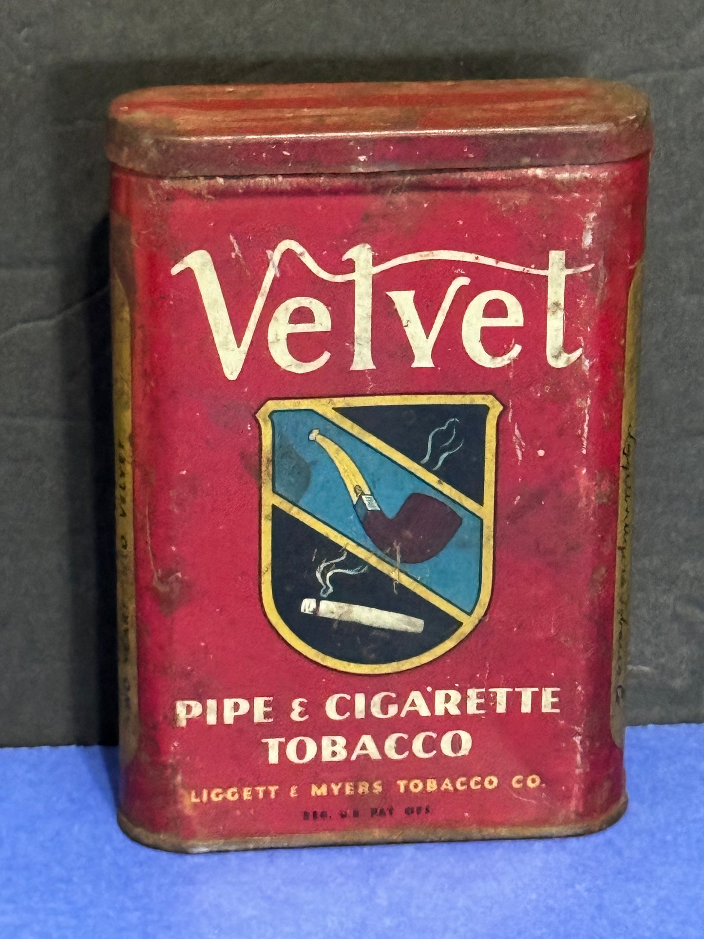 Great Velvet Tobacco Tin - Vintage