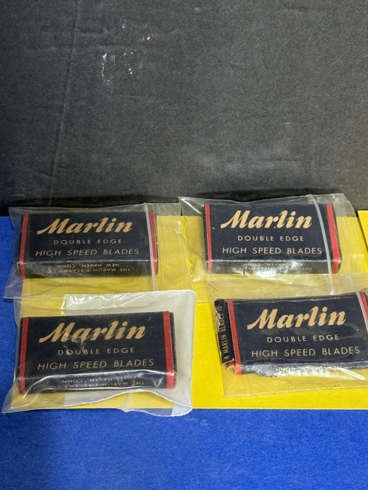 Marlin Double Edge Blades Early 1900s Late 1800s High Speed (lot of 4) - VINTAGE