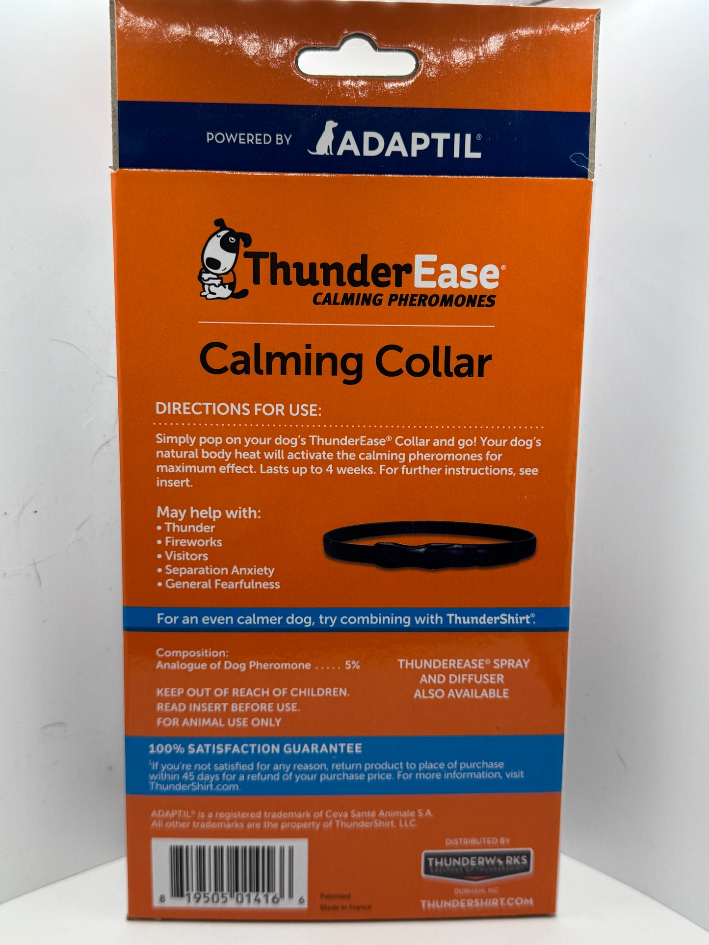 ThunderEase Calming Collar for Dogs Large, Black