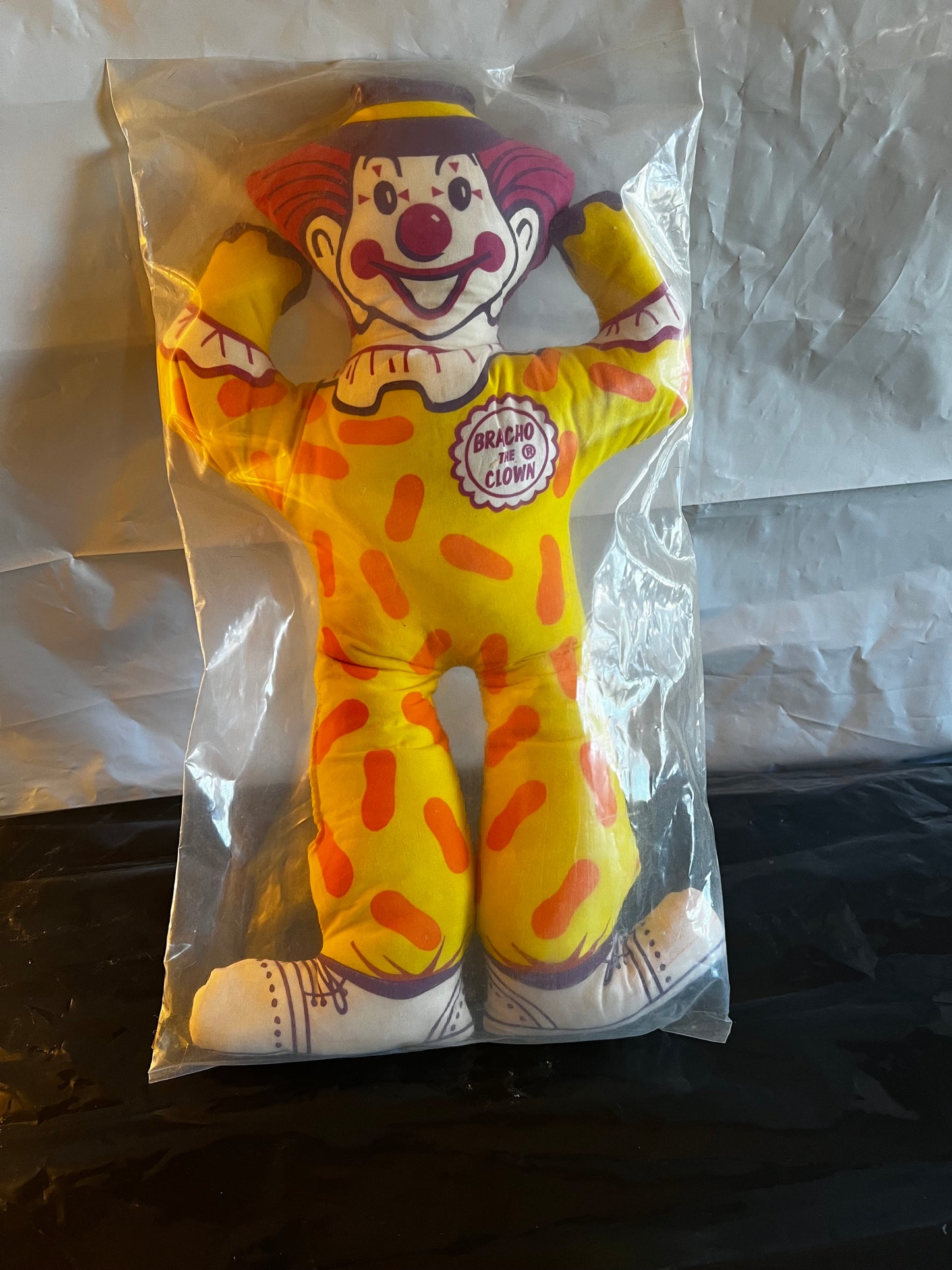 Bracho the clown plush stuffed doll. VINTAGE 17"