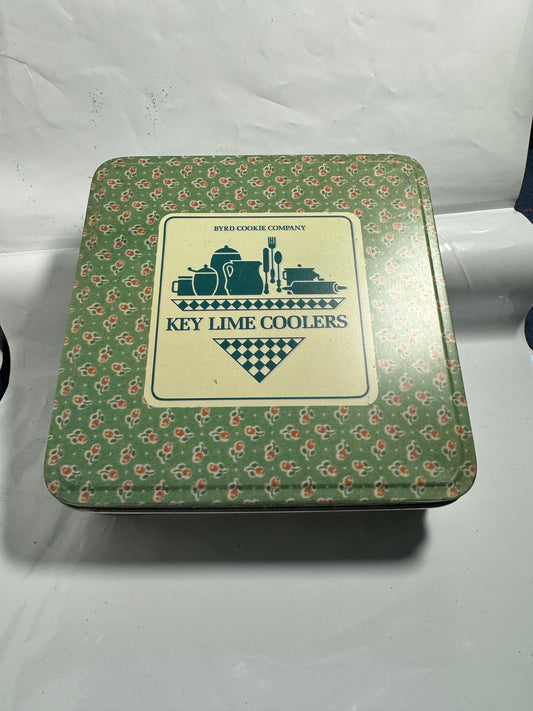 Byrd Cookie Co Key Lime Cooler Tin kitchen utensils flowers Vintage