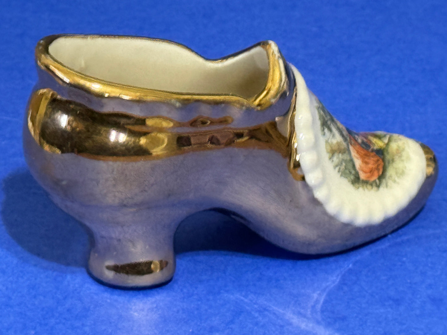 Lady's Shoe Victorian Porcelain with Couple - VINTAGE