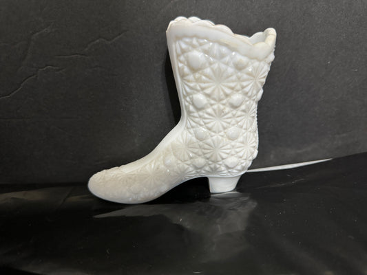 Lady's Boot Milk Glass - Fenton VINTAGE