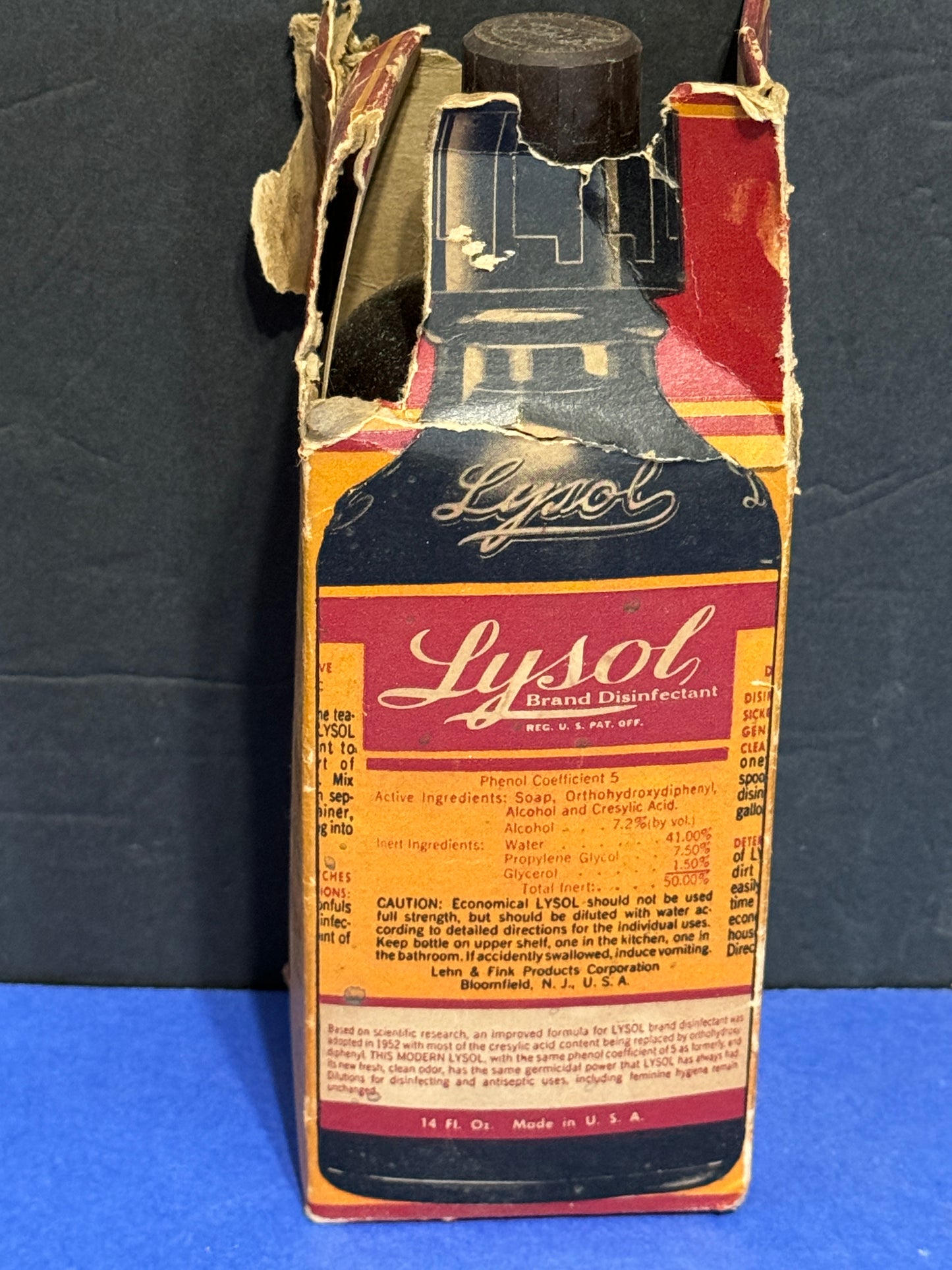 Lysol Brand Disinfectant Bottle 14fl oz in Original Box - Vintage