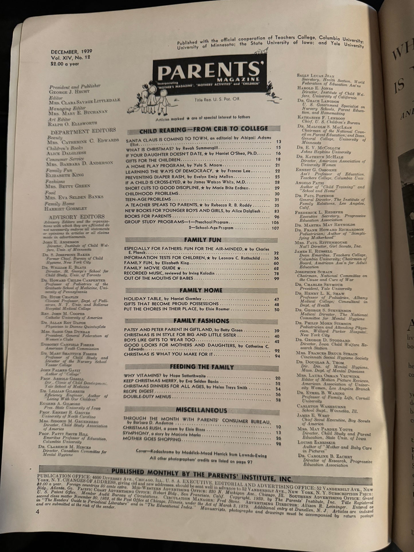 Parents' Magazine December 1939 - Shirley Temple Advertisement