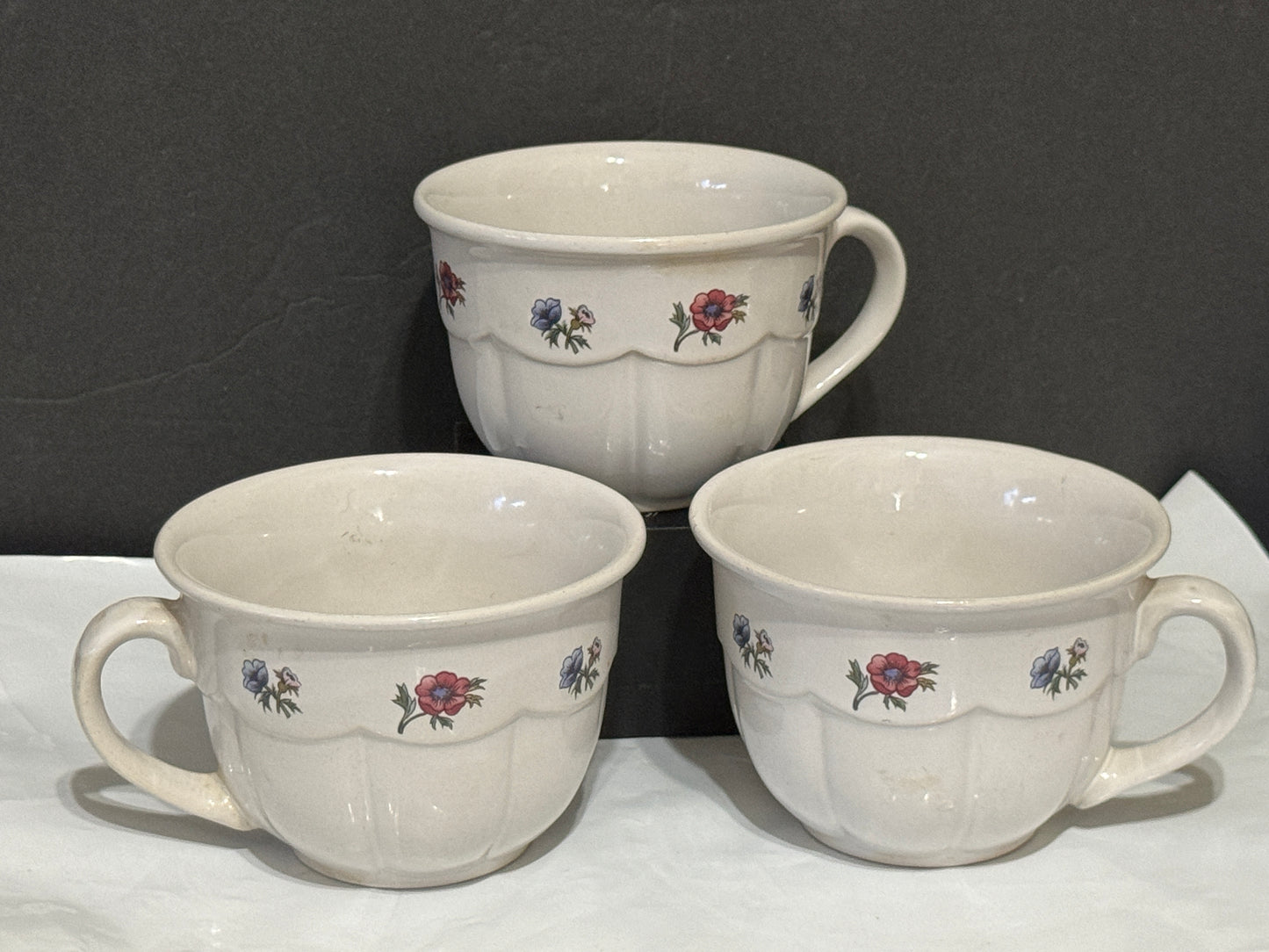 Gibson Designs Stoneware "Meridian" (Set of 3) Cups - VINTAGE