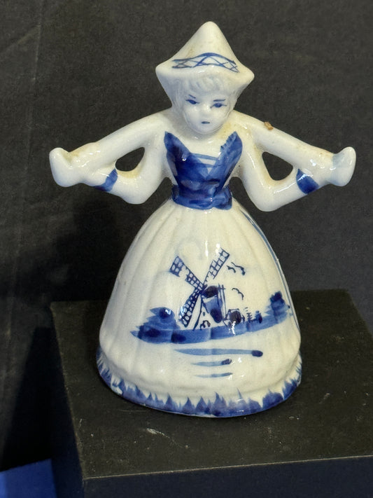 Milk Maiden Water Carrier Delft Blue Figurine - Vintage