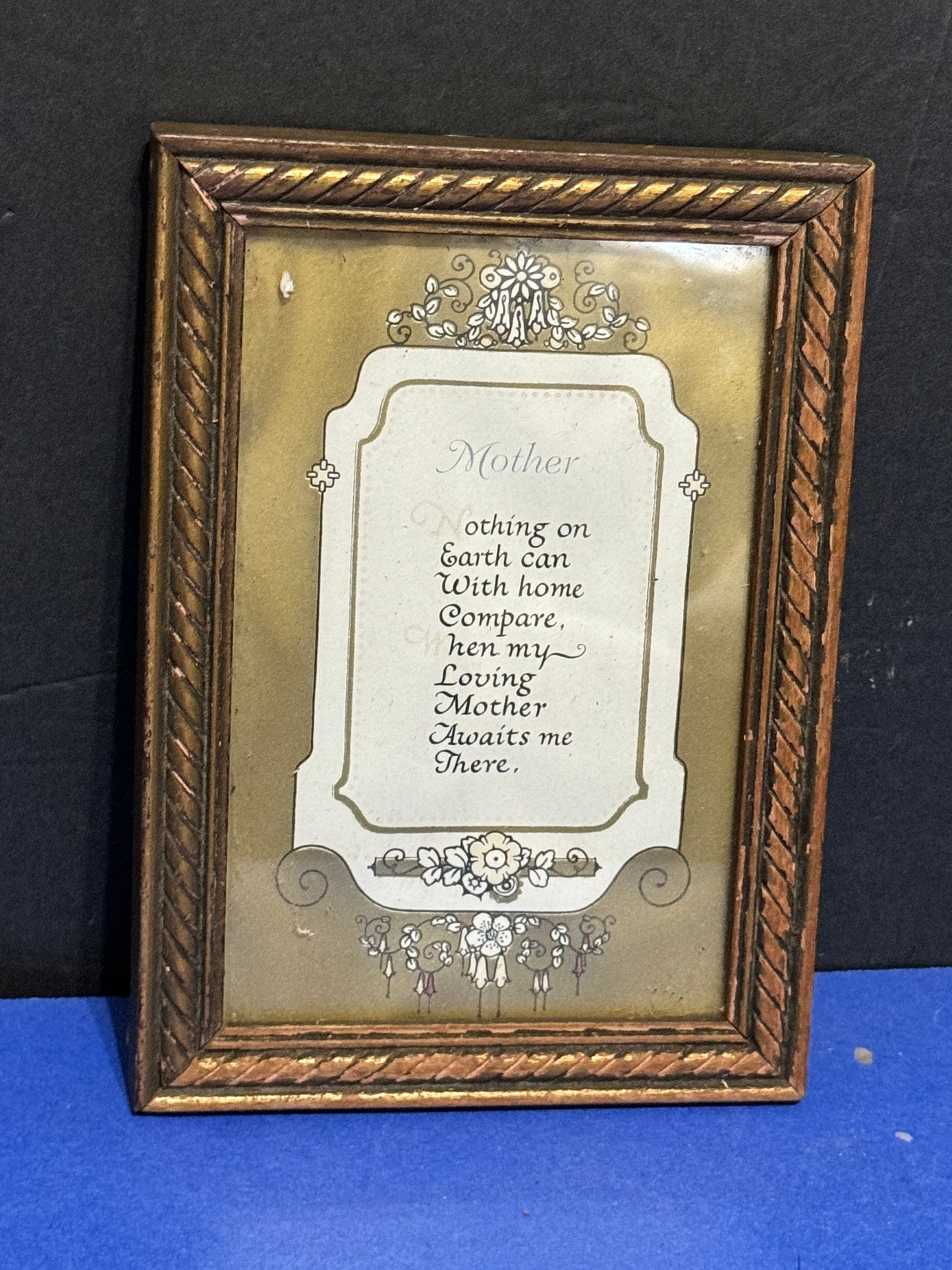 Antique Wooden Frame with Mother Message Antique - Vintage