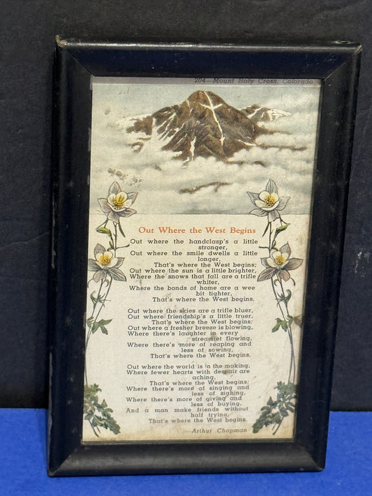 Out Where the West Begins Framed Mount Holy Cross - Antique