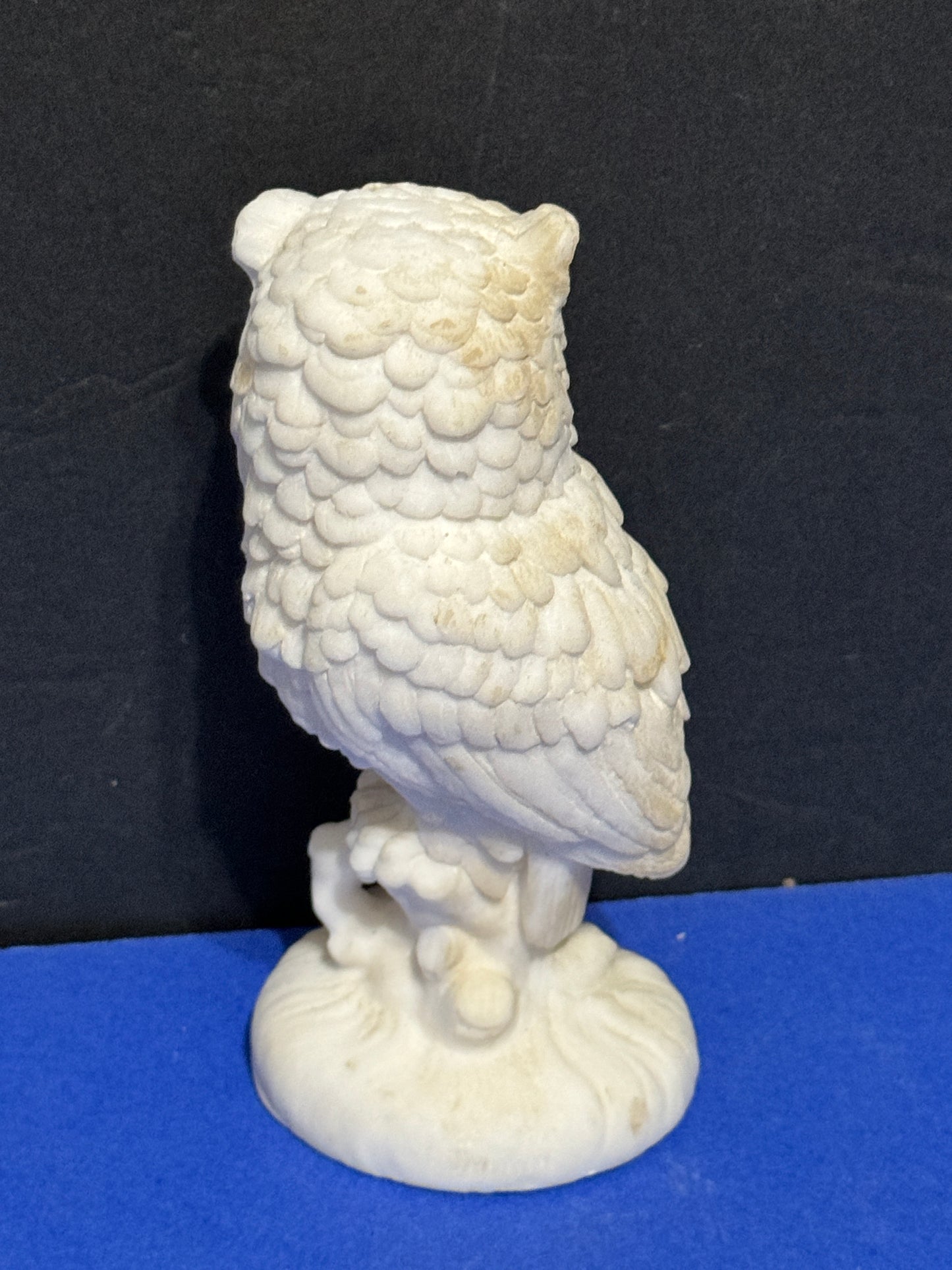 Santini Owl Figurine White Chalkware Resin Italy Statue - Vintage