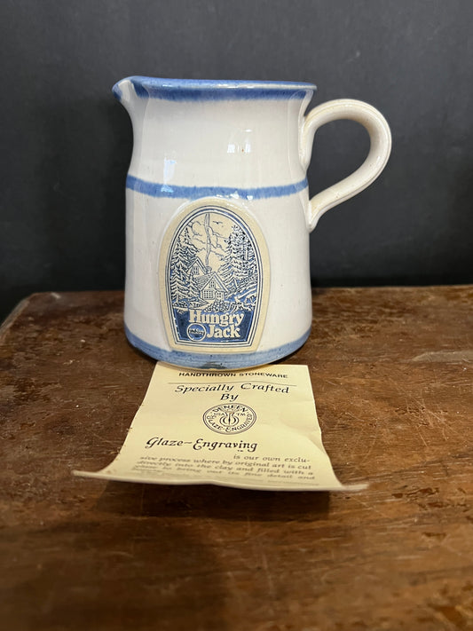 Pillsbury Hungry Jack Syrup Stoneware Pitcher ~ Special Edition 1987