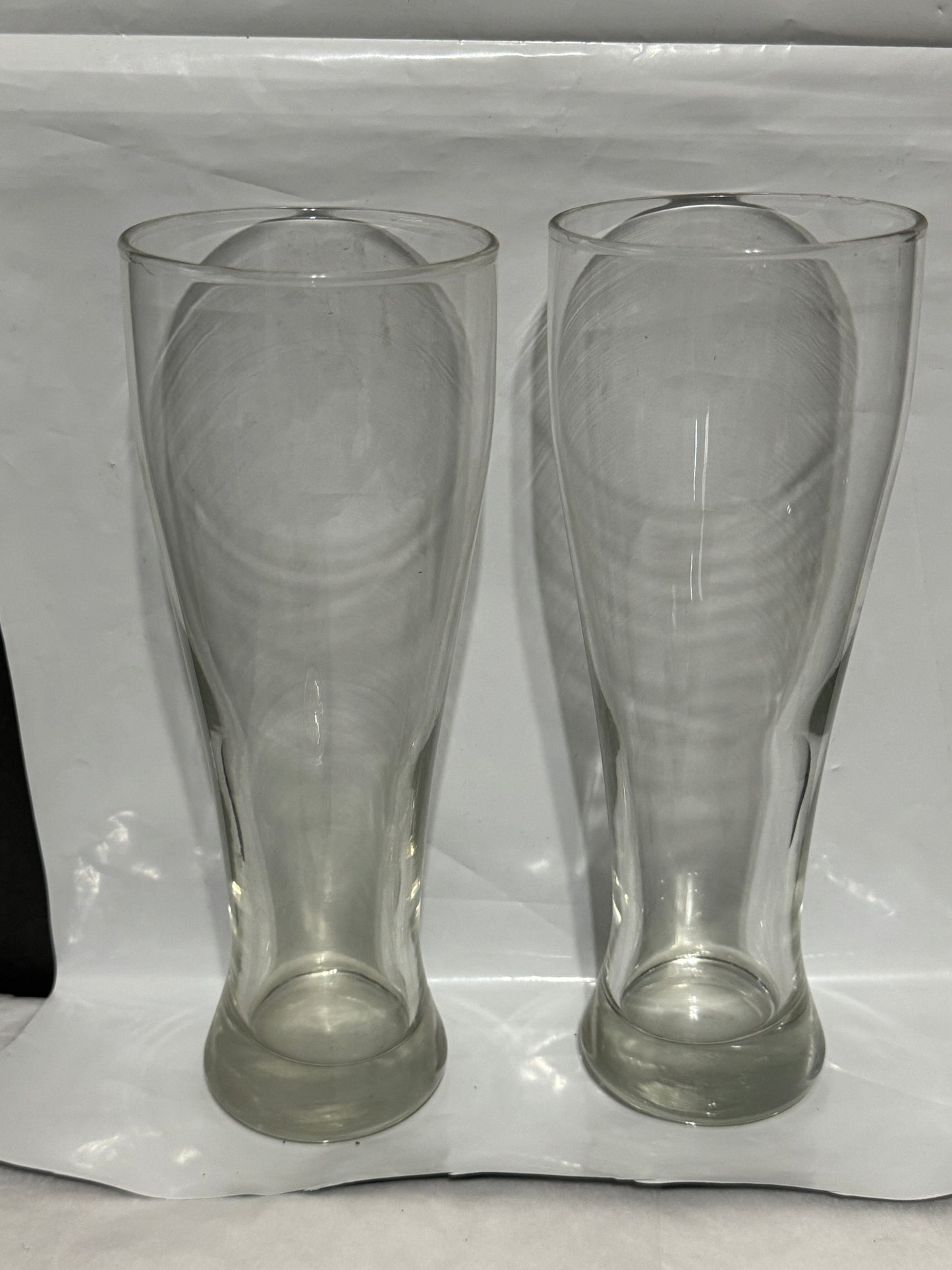 Clear Glass Pilsner Beer Glasses 9 Inches Tall Set Of 2