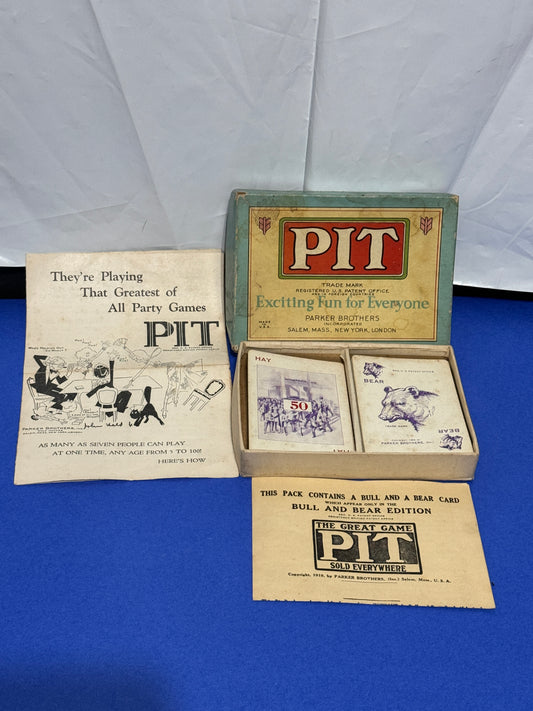 Pit Card Trading Game Bull and Bear Edition CW Original Box  Vintage