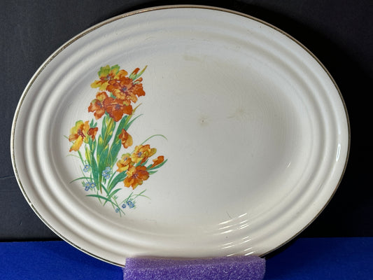 Ivory Porcelain Tropic by Sebring Platter- Vintage