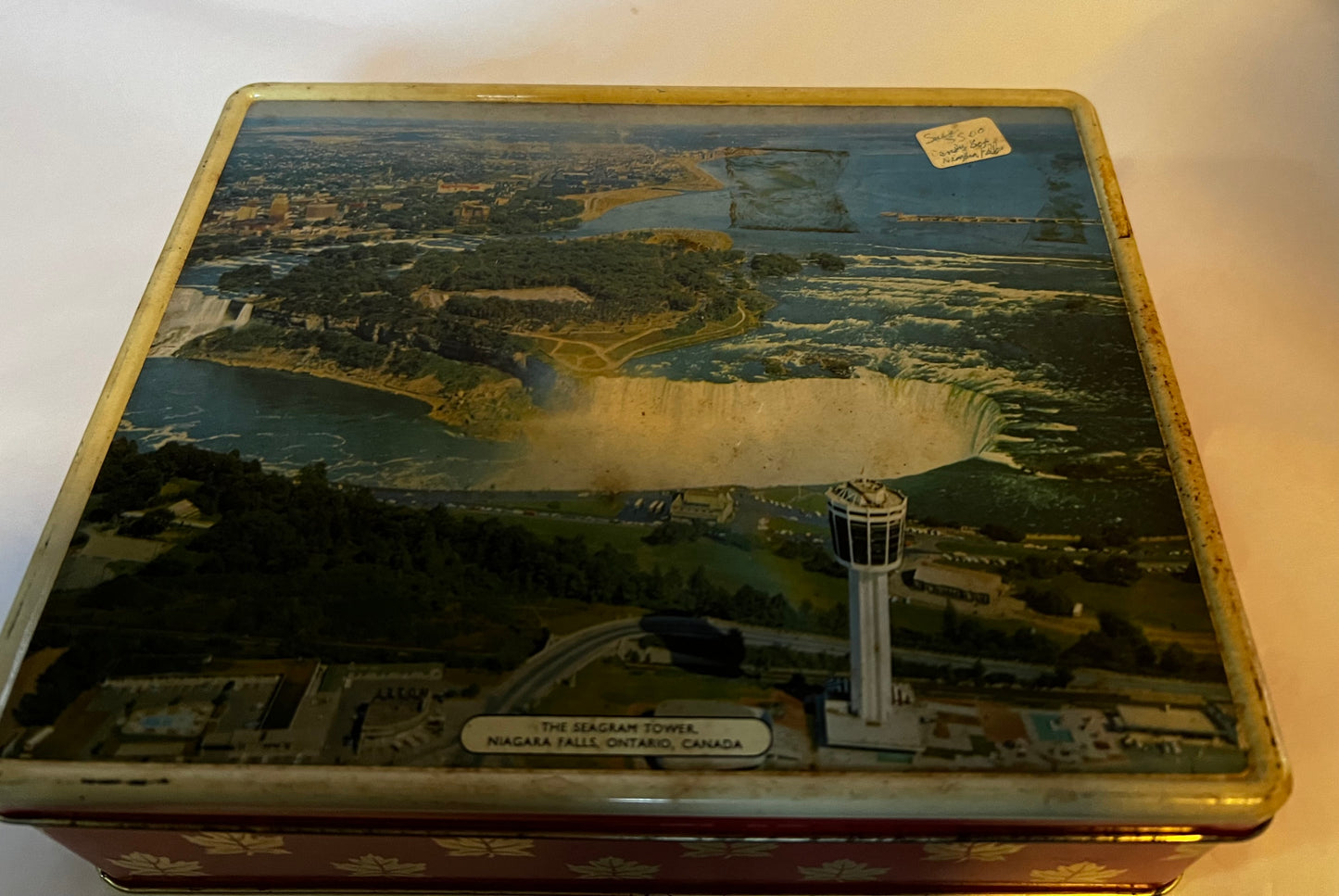 Riley’s Toffee Empty Tin Made England Seagram Tower Niagara Falls Vintage 1960’s