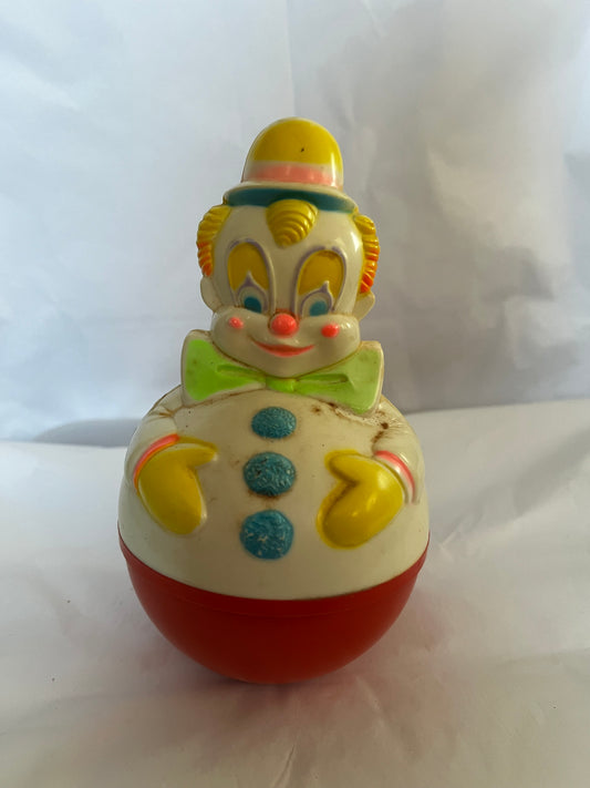 RolyPoly Rattle Wobble Clown Vintage 1977