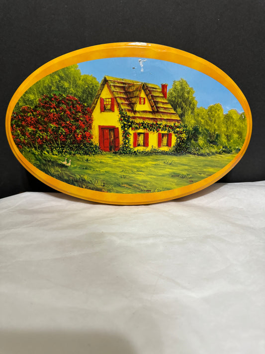 Santa Edwiges Butter Cookie Tin (Empty) with Country Scene Brazil