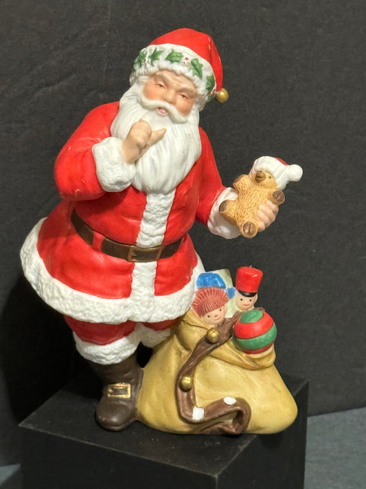 Santa with Bag of Toys Porcelain 1992 Avon - Vintage