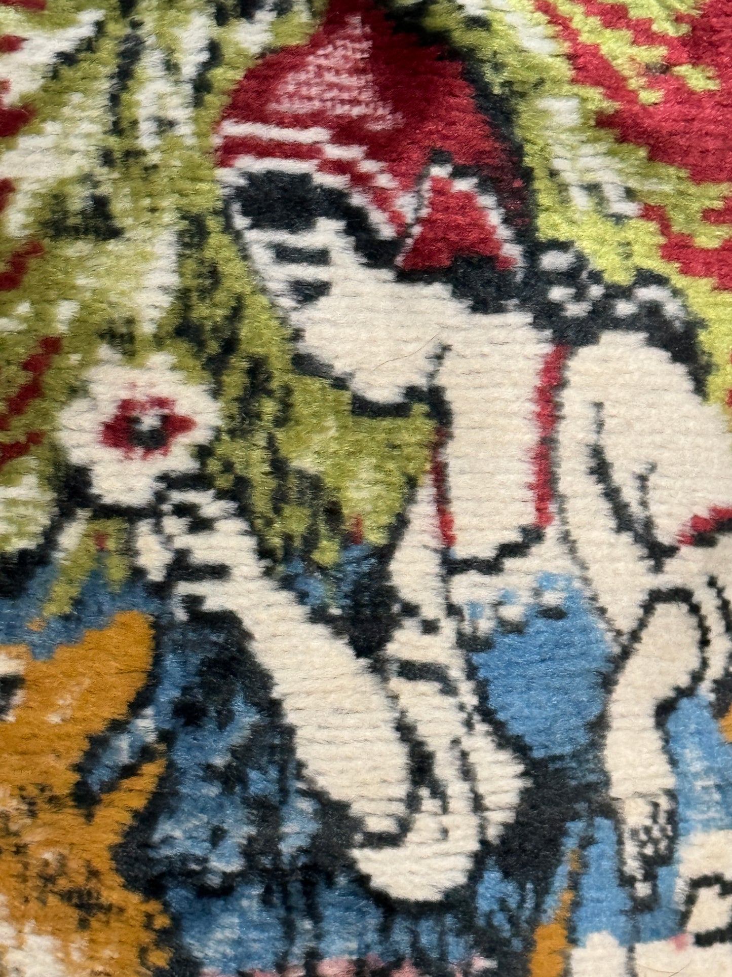 Chenille Tapestry Case with Fringe - Little Red Riding Hood with Wolf - VINTAGE