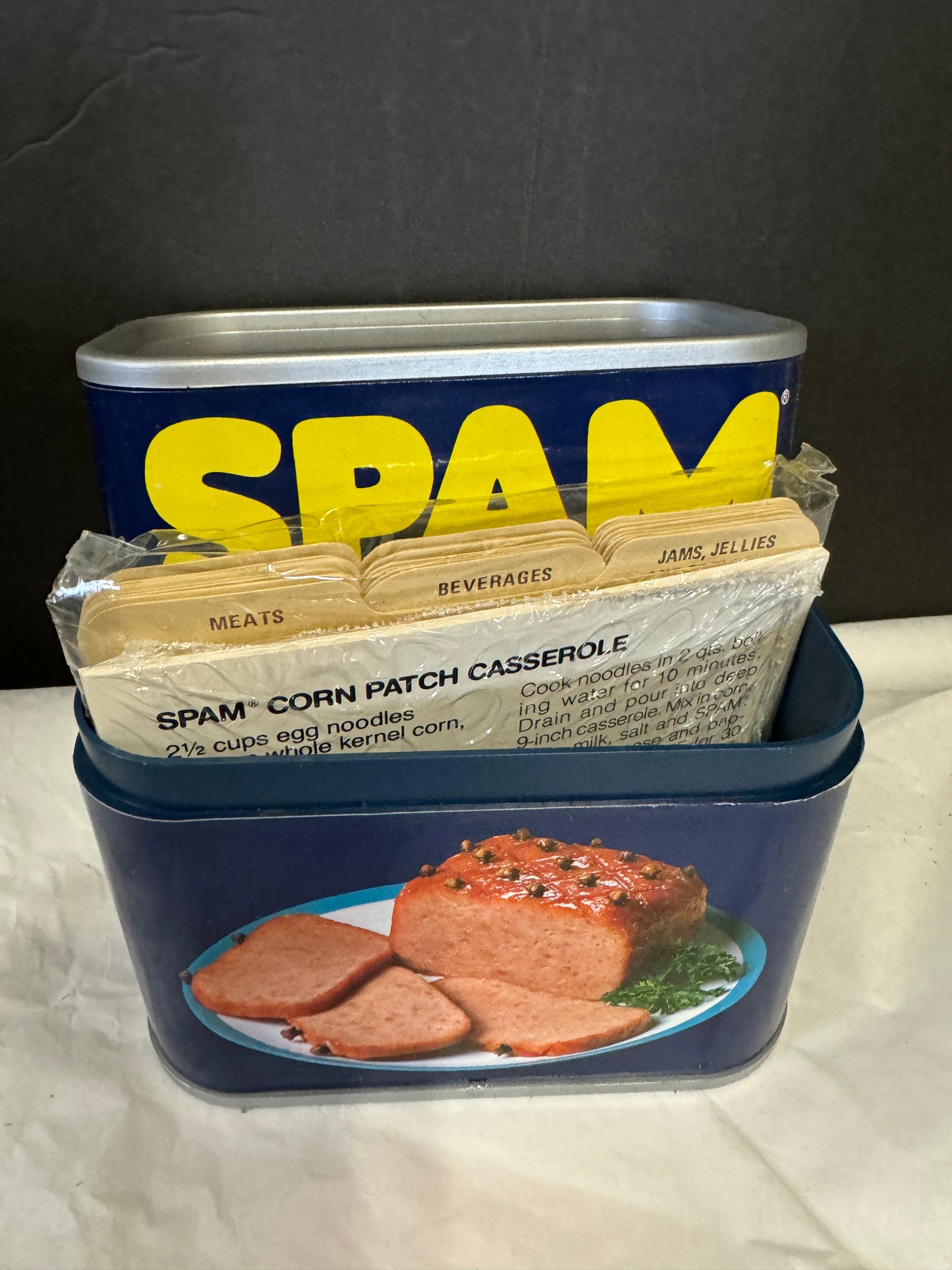 Spam Recipe Tin with Recipes - Vintage NEW