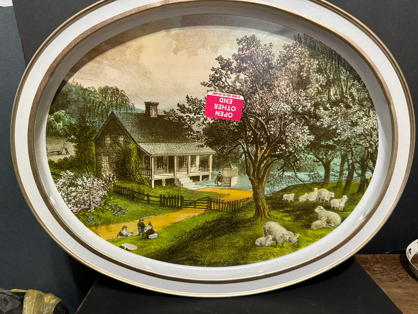 American Homestead - Spring 1869 Sunshine Oval Tin Vintage NEW