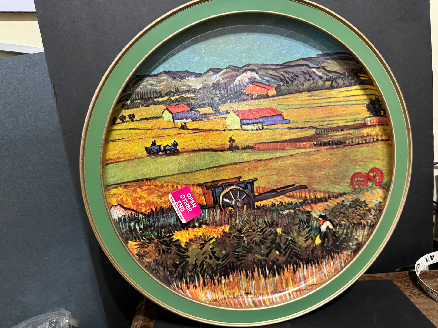 Sunshine Biscuits Round Tray and Tin Van Gogh Prints - VINTAGE