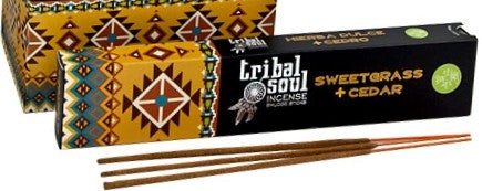 Tribal Soul - Sweetgrass + Cedar Incense - 15 Sticks Pack