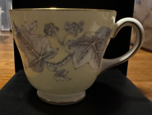 Tea Cup Hand Painted Ivy with Gold Accents Wedgewood Fine China VINTAGE