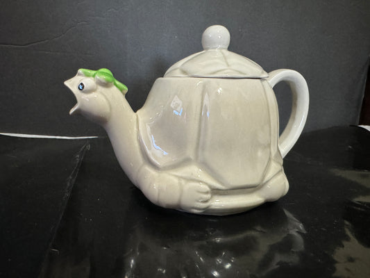 National Silver Company Japan Ceramic Porcelain Turtle Teapot Vintage