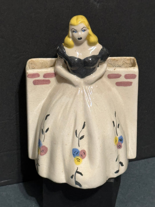 Women Planter Ceramic - Hand painted 1960s - Vintage