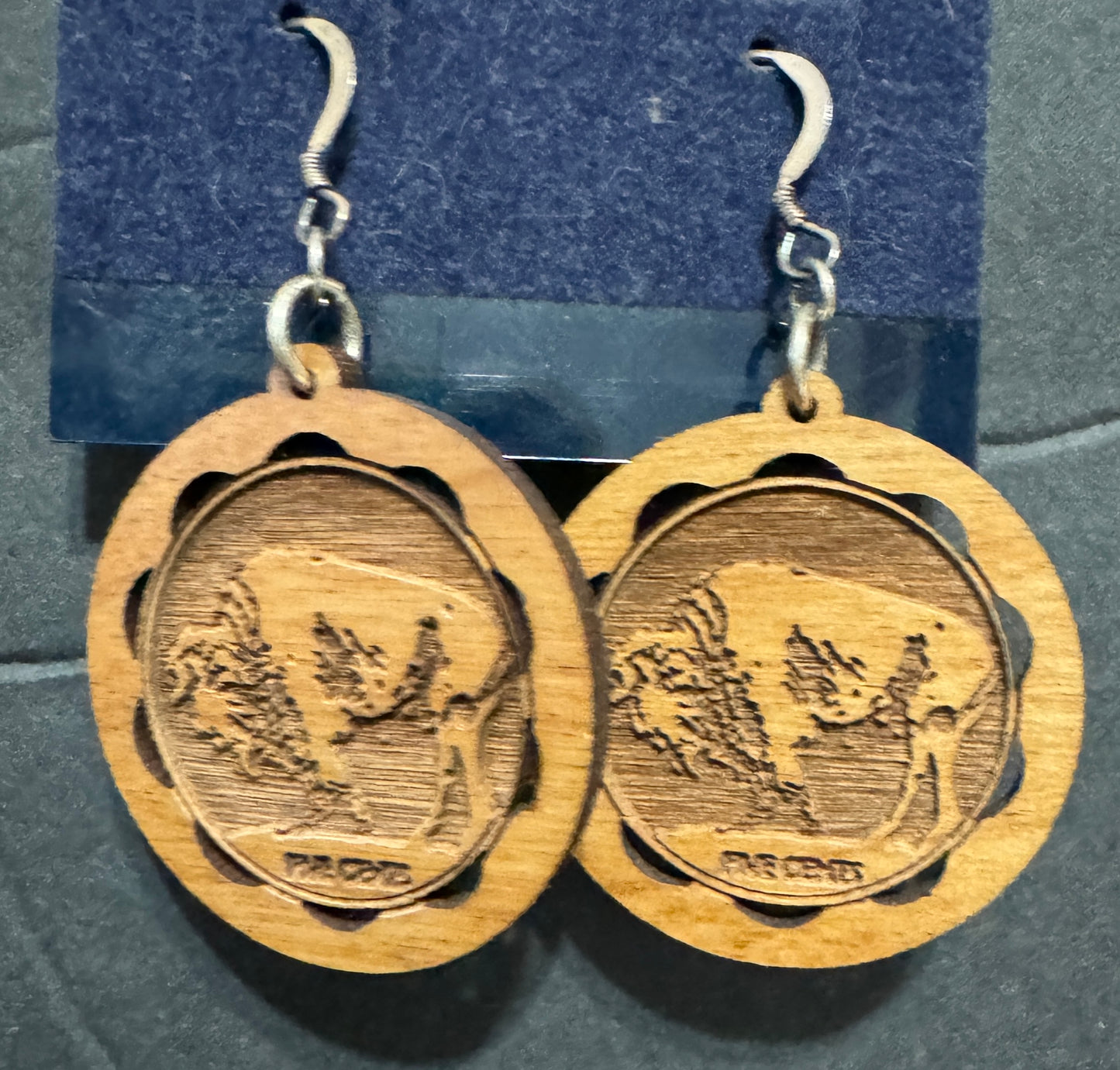 Wooden Carved Earrings - Native American