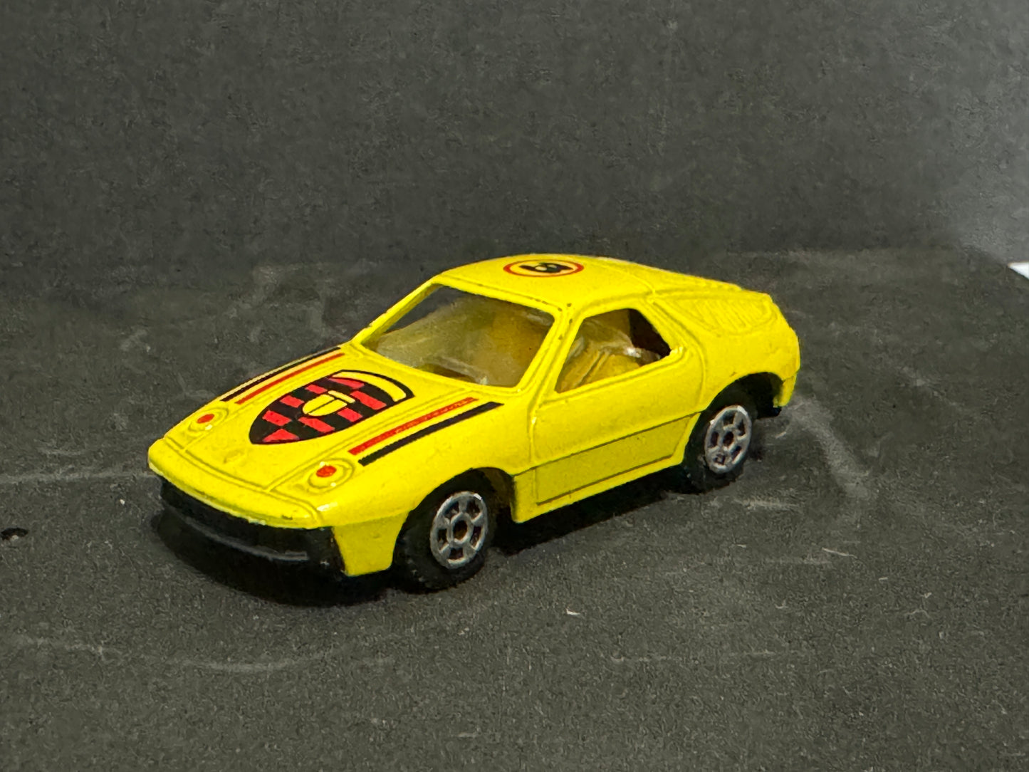 Yellow Race Car w/ Shield on hood VINTAGE