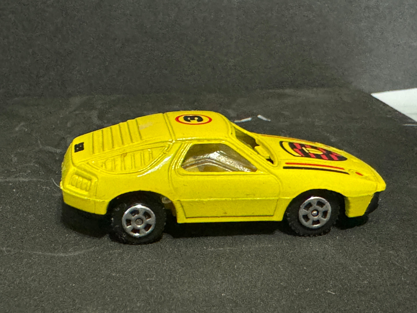 Yellow Race Car w/ Shield on hood VINTAGE