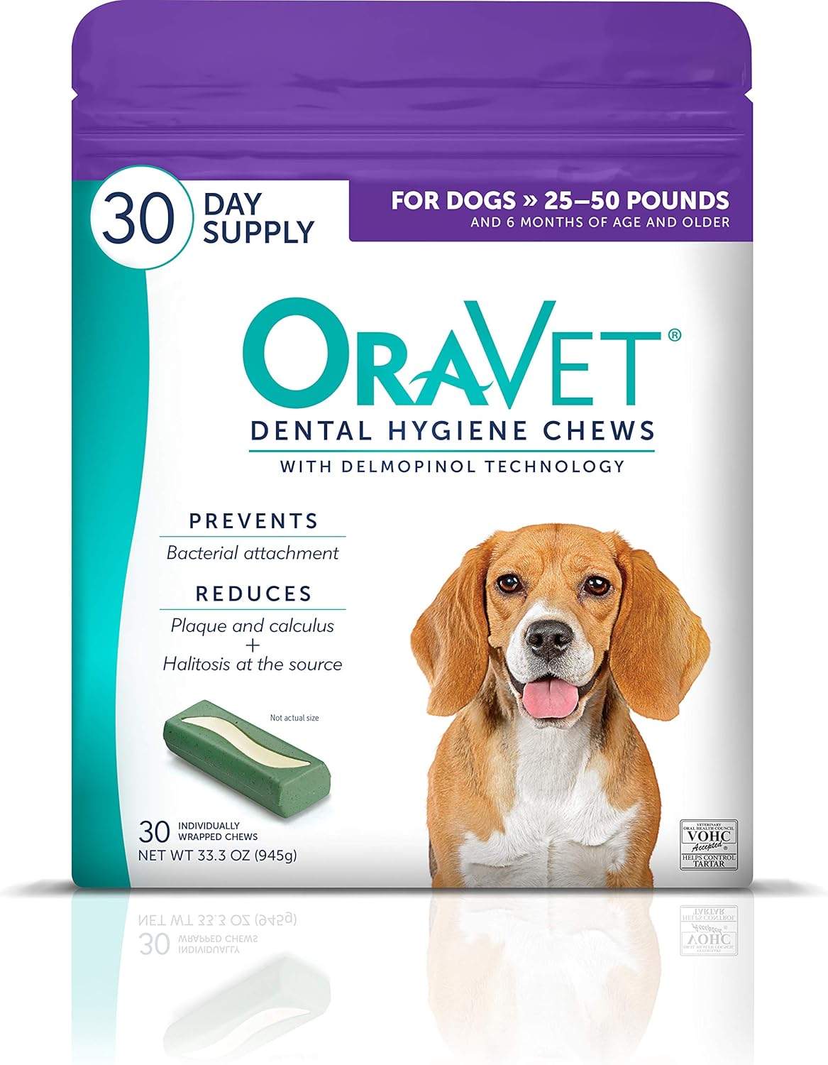 ORAVET Hygiene Dental Chews for Dogs, Medium Dogs, (25-50 lbs), 30 count (Copy)