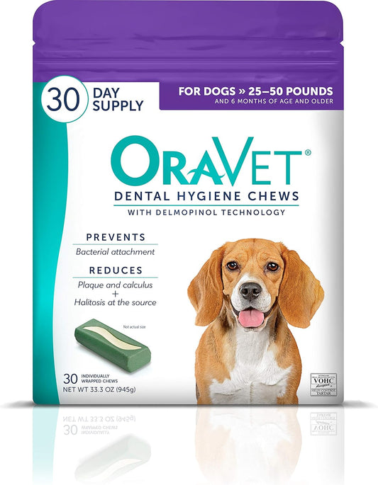 ORAVET Hygiene Dental Chews for Dogs, Medium Dogs, (25-50 lbs), 30 count (Copy)