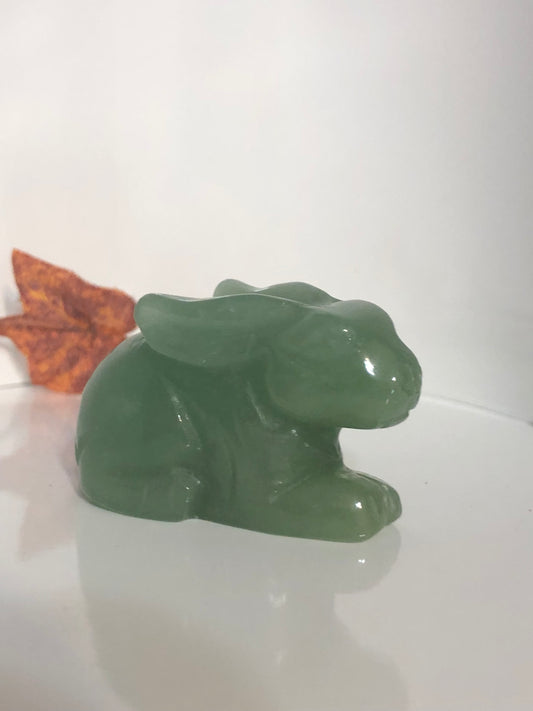 Hand Carved Aventurine Rabbit - Totem