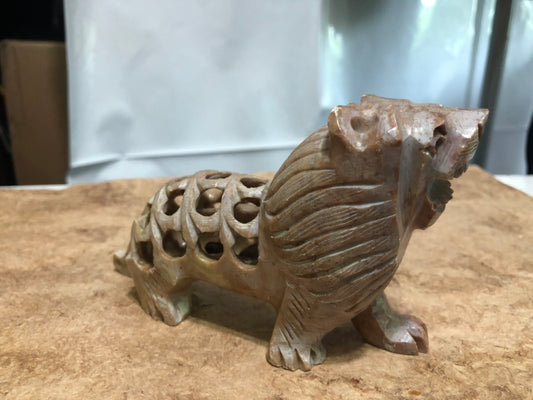 Carved Soapstone Lion