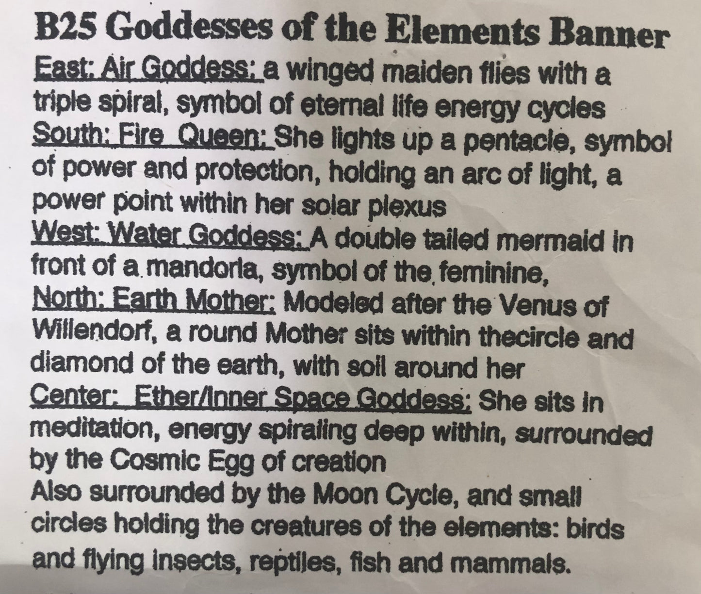 Goddess of the Elements Banner